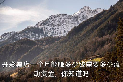 開彩票店一個(gè)月能賺多少錢需要多少流動(dòng)資金，你知道嗎