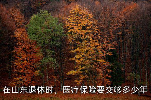 濟南醫保退休時要交夠多少年,在山東退休時
