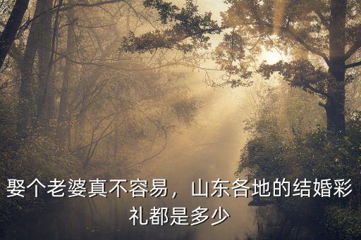 娶個老婆真不容易，山東各地的結婚彩禮都是多少