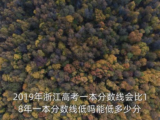 2019年浙江高考一本分?jǐn)?shù)線會(huì)比18年一本分?jǐn)?shù)線低嗎能低多少分