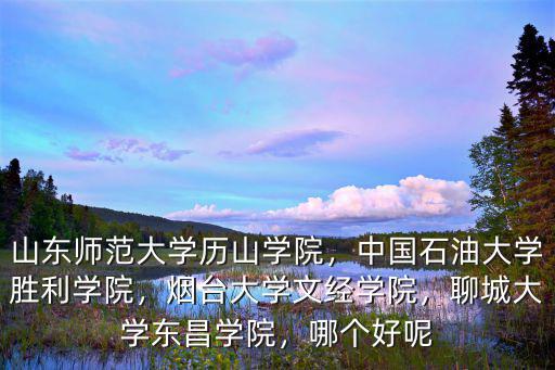 山東師范大學歷山學院，中國石油大學勝利學院，煙臺大學文經學院，聊城大學東昌學院，哪個好呢