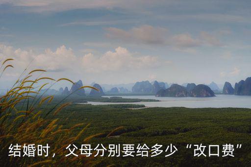 結婚時，父母分別要給多少“改口費”