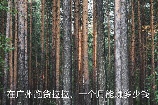 在廣州跑貨拉拉，一個月能賺多少錢