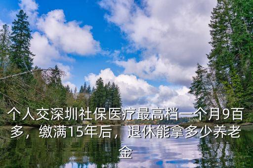 個人交深圳社保醫療最高檔一個月9百多，繳滿15年后，退休能拿多少養老金