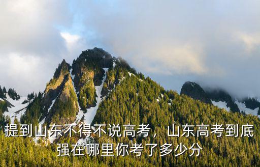 高考一共多少分山東,提到山東不得不說高考