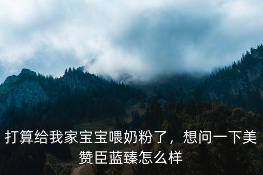 惠州美贊臣奶粉怎么樣,想問一下美贊臣藍臻怎么樣