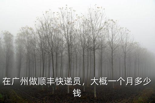 廣州天貓快遞員多少錢一票,在廣州做順豐快遞員