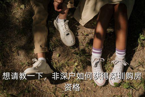 想請教一下，非深戶如何獲得深圳購房資格