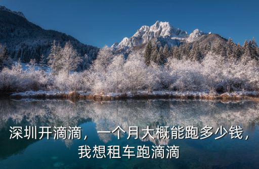 深圳開滴滴，一個(gè)月大概能跑多少錢，我想租車跑滴滴