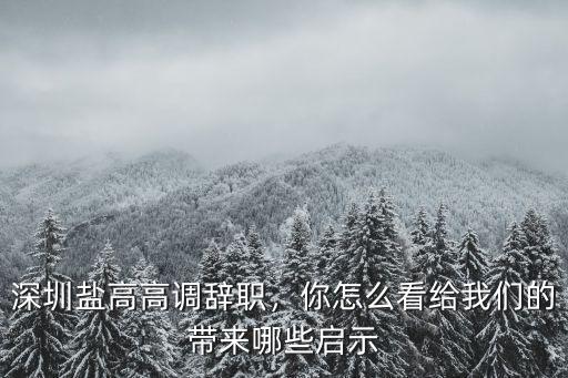 深圳哪里的鹽好,深圳鹽高高調辭職
