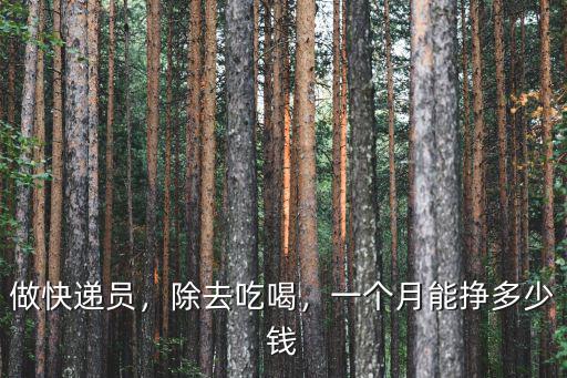 做快遞員，除去吃喝，一個月能掙多少錢
