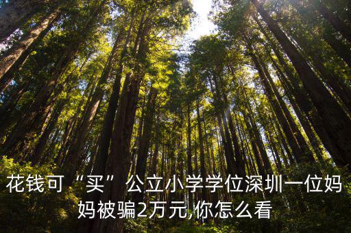 深圳學(xué)位多少錢一個,深圳一位媽媽被騙2萬元