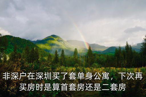 非深戶在深圳可以購買多少套公寓,非深戶在深圳買了套單身公寓