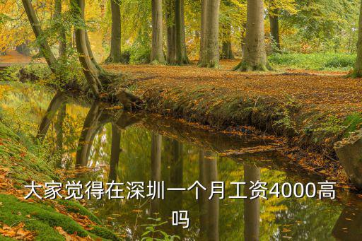 大家覺得在深圳一個月工資4000高嗎