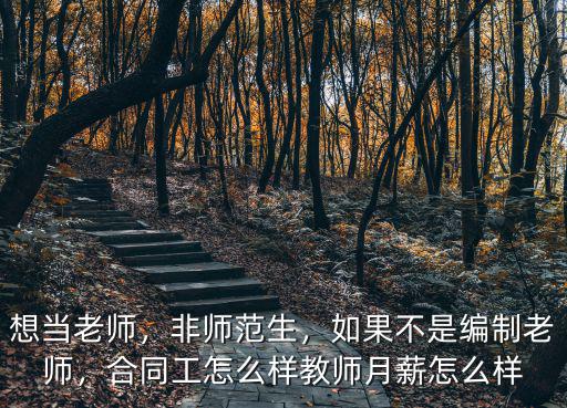 想當老師，非師范生，如果不是編制老師，合同工怎么樣教師月薪怎么樣