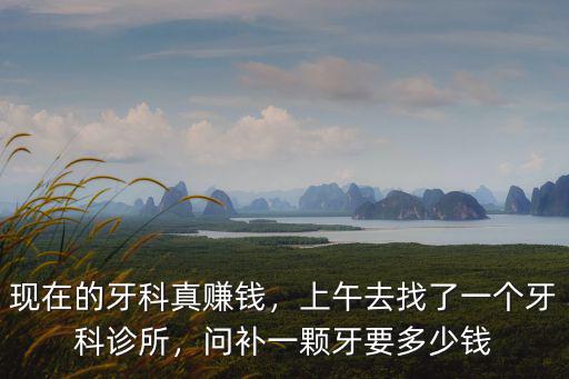 現在的牙科真賺錢，上午去找了一個牙科診所，問補一顆牙要多少錢
