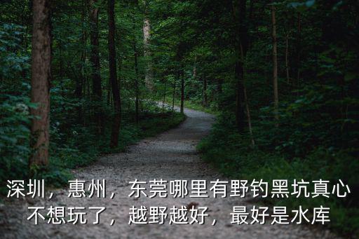 東莞哪里有免費水庫釣魚的,東莞有哪些可以釣魚的地方