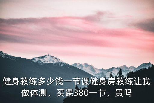 健身教練多少錢一節課健身房教練讓我做體測，買課380一節，貴嗎