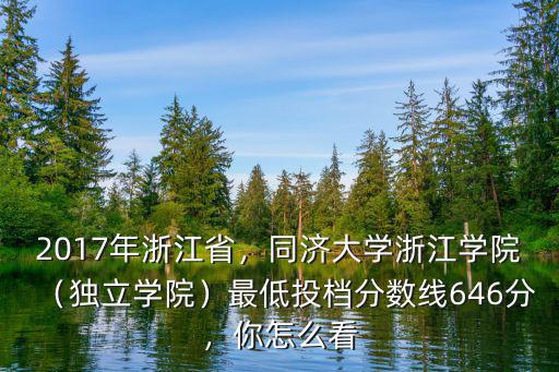 同濟大學浙江學院2019招生分數線是多少,同濟大學浙江學院