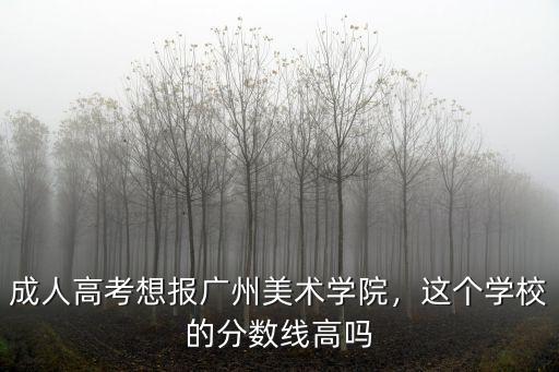 廣州美術學院分數線是多少分,成人高考想報廣州美術學院