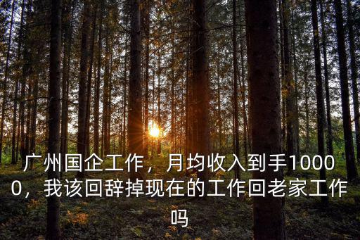 廣州國企工作，月均收入到手10000，我該回辭掉現在的工作回老家工作嗎