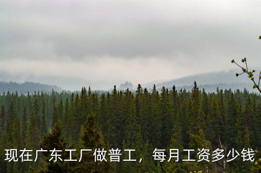 現(xiàn)在廣東工廠做普工，每月工資多少錢