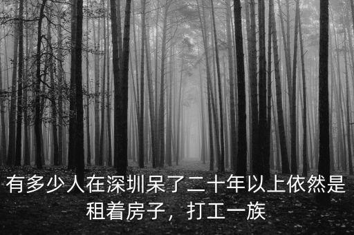 有多少人在深圳呆了二十年以上依然是租著房子，打工一族