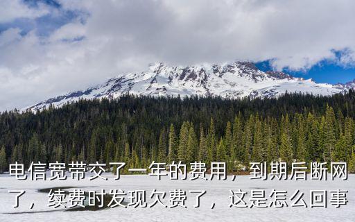電信寬帶交了一年的費用，到期后斷網了，續費時發現欠費了，這是怎么回事