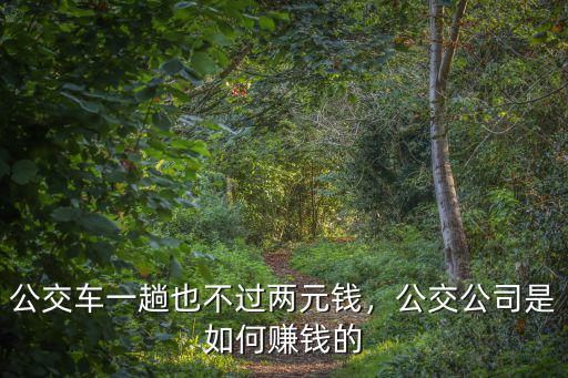 公交車一趟也不過兩元錢，公交公司是如何賺錢的