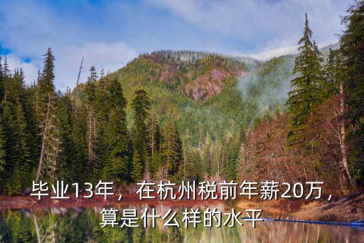 畢業(yè)13年，在杭州稅前年薪20萬，算是什么樣的水平