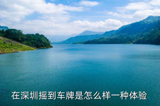 在深圳搖到車牌是怎么樣一種體驗