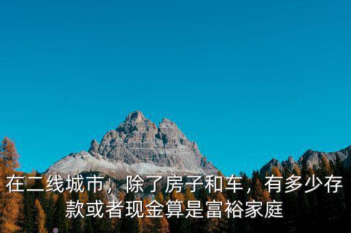 在二線城市，除了房子和車，有多少存款或者現金算是富裕家庭