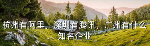 杭州有阿里，深圳有騰訊，廣州有什么知名企業