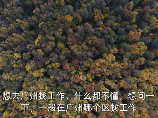 剛來廣州找工作適合去哪里,想去廣州找工作