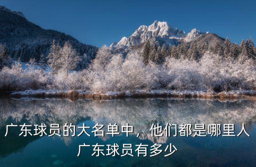 廣東球員的大名單中，他們都是哪里人廣東球員有多少