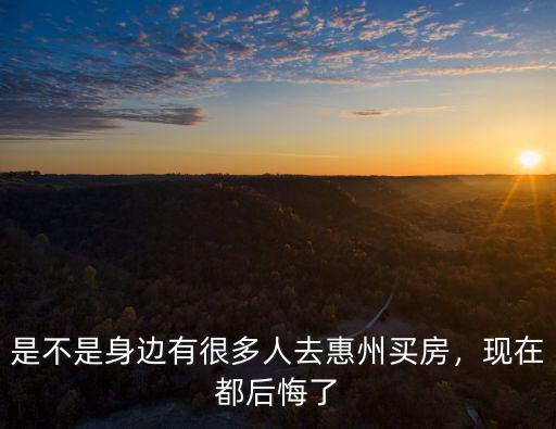 惠州的房子買后悔了怎么辦,你們?cè)诨葜葙I房