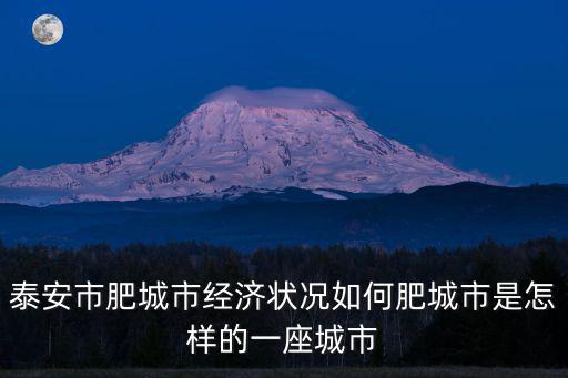 泰安市肥城市郵編號是多少,泰安市肥城市經(jīng)濟(jì)狀況如何