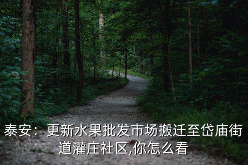 泰安：更新水果批發(fā)市場(chǎng)搬遷至岱廟街道灌莊社區(qū),你怎么看