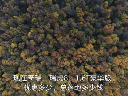 現在奇瑞、瑞虎8、1.6T豪華版，優惠多少，總落地多少錢