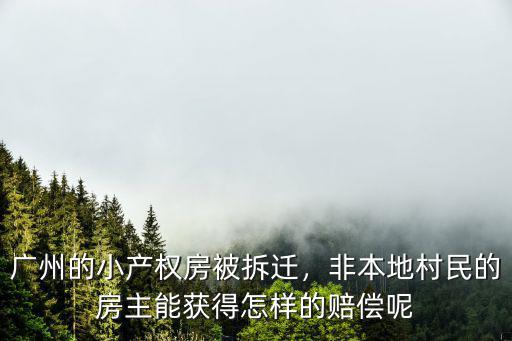 廣州的小產(chǎn)權(quán)房被拆遷，非本地村民的房主能獲得怎樣的賠償呢