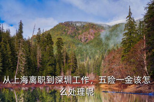 離開深圳五險一金怎么處理,從上海離職到深圳工作