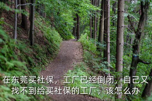 在東莞買(mǎi)社保，工廠已經(jīng)倒閉，自己又找不到給買(mǎi)社保的工廠，該怎么辦