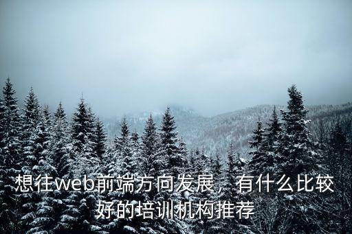 想往web前端方向發展，有什么比較好的培訓機構推薦