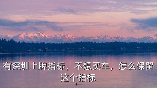 深圳車遷出怎么保留車牌,如何保留住手上深圳車牌