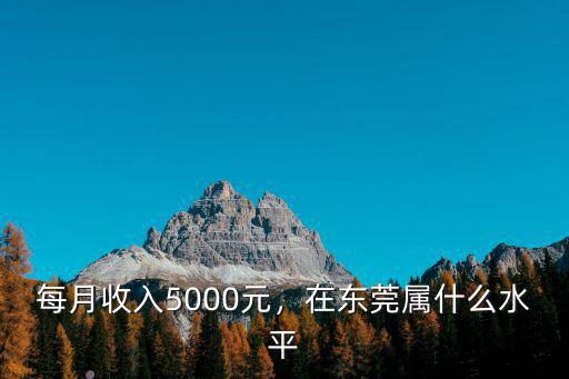 4000元在東莞怎么消費(fèi),每月收入5000元
