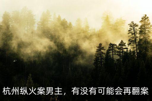 杭州縱火案男主，有沒有可能會再翻案