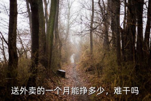 送外賣的一個月能掙多少，難干嗎