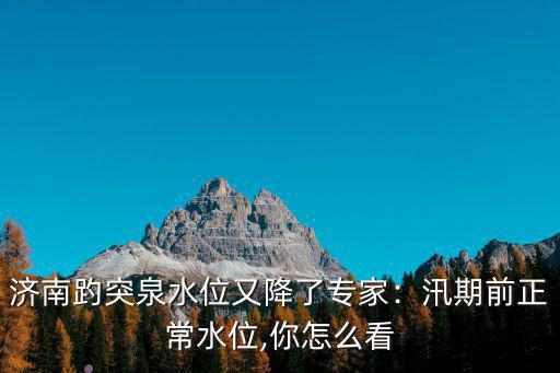 濟南趵突泉現(xiàn)在水位多少,汛期前正常水位