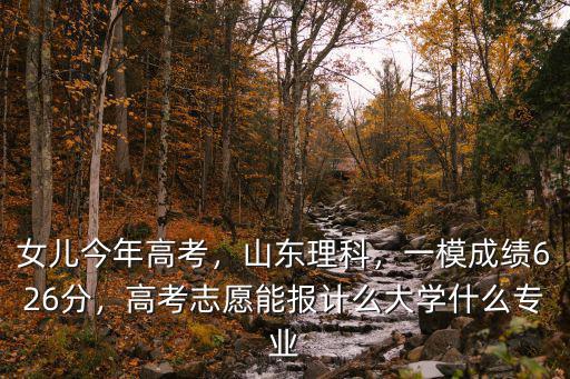 女兒今年高考，山東理科，一模成績626分，高考志愿能報計么大學什么專業