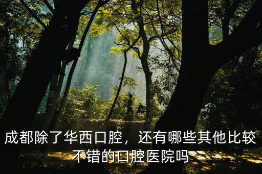 成都除了華西口腔，還有哪些其他比較不錯的口腔醫院嗎